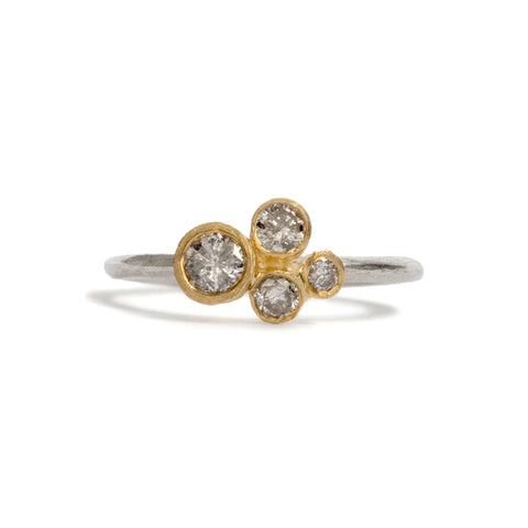 Dear Diamond Salt and Pepper Cluster Ring by Shimara Carlow