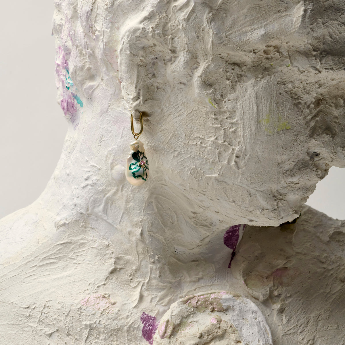 Tidal Wave — hand-painted baroque pearl earrings by nine Australian artists