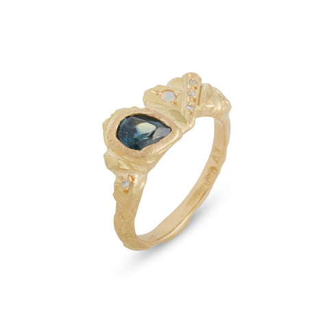 Sapphire Crown Ring