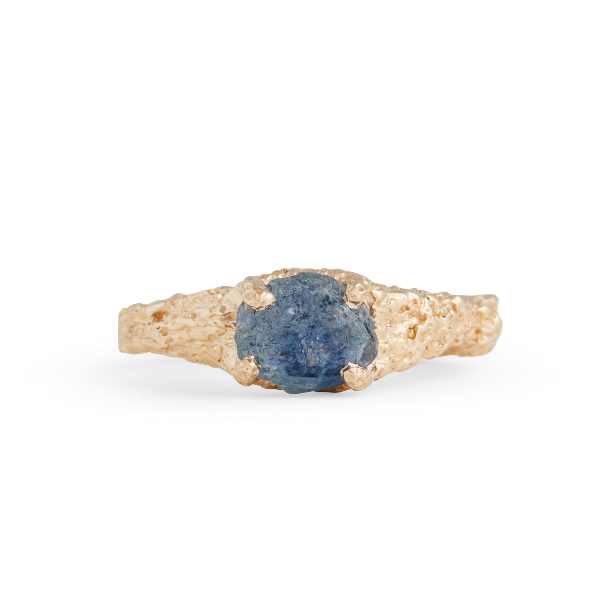 Graceful Inner Islands Uncut Sapphire Ring