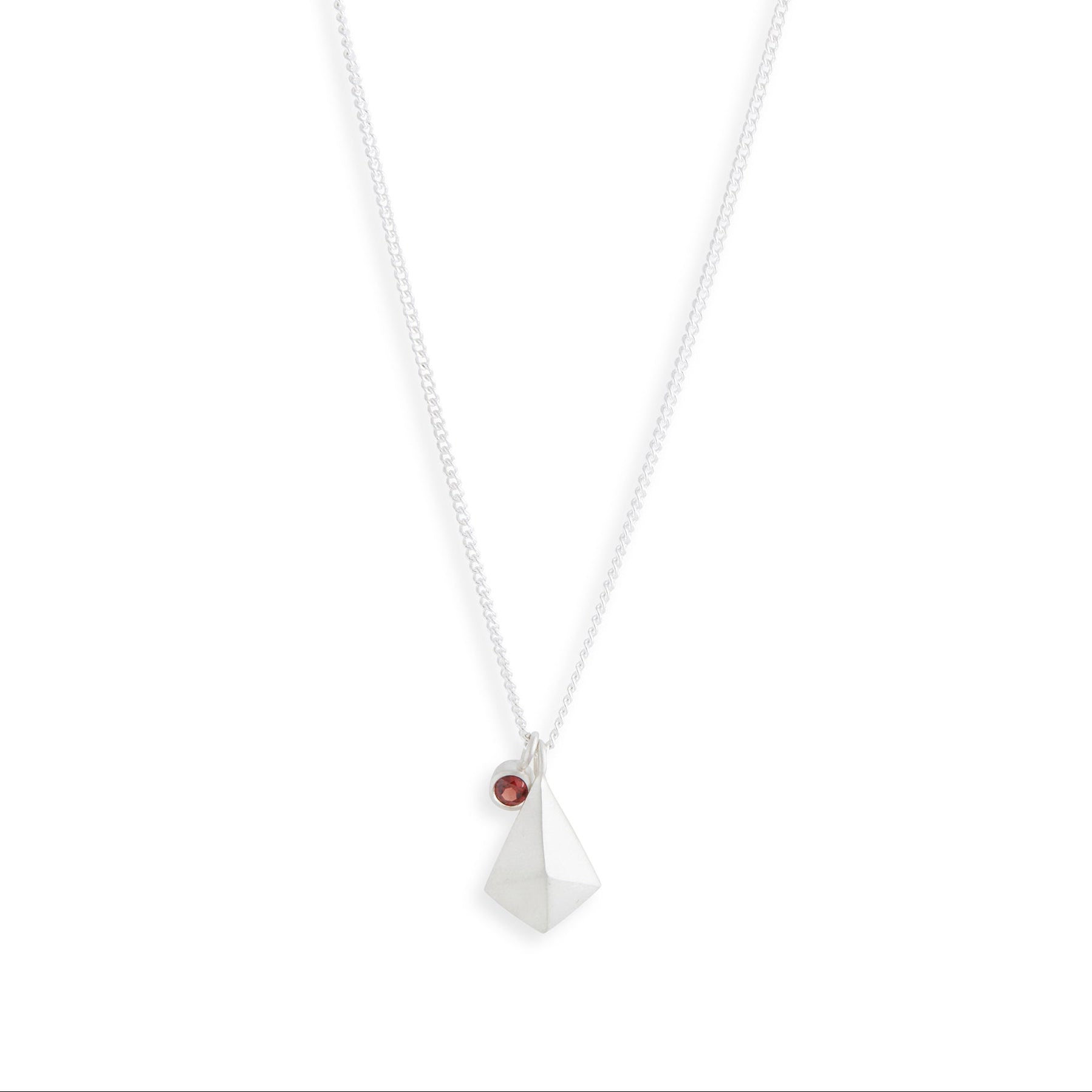 Geometric Charm Almandine Pendant