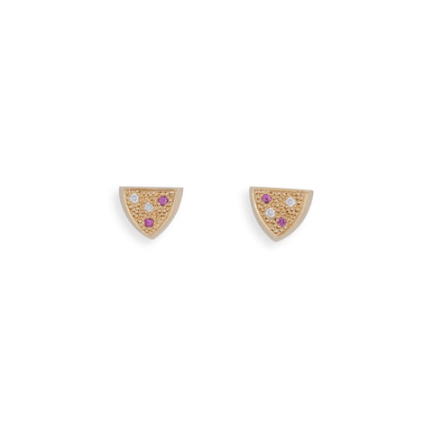 Fuchia Triangle Studs by Amy Renshaw