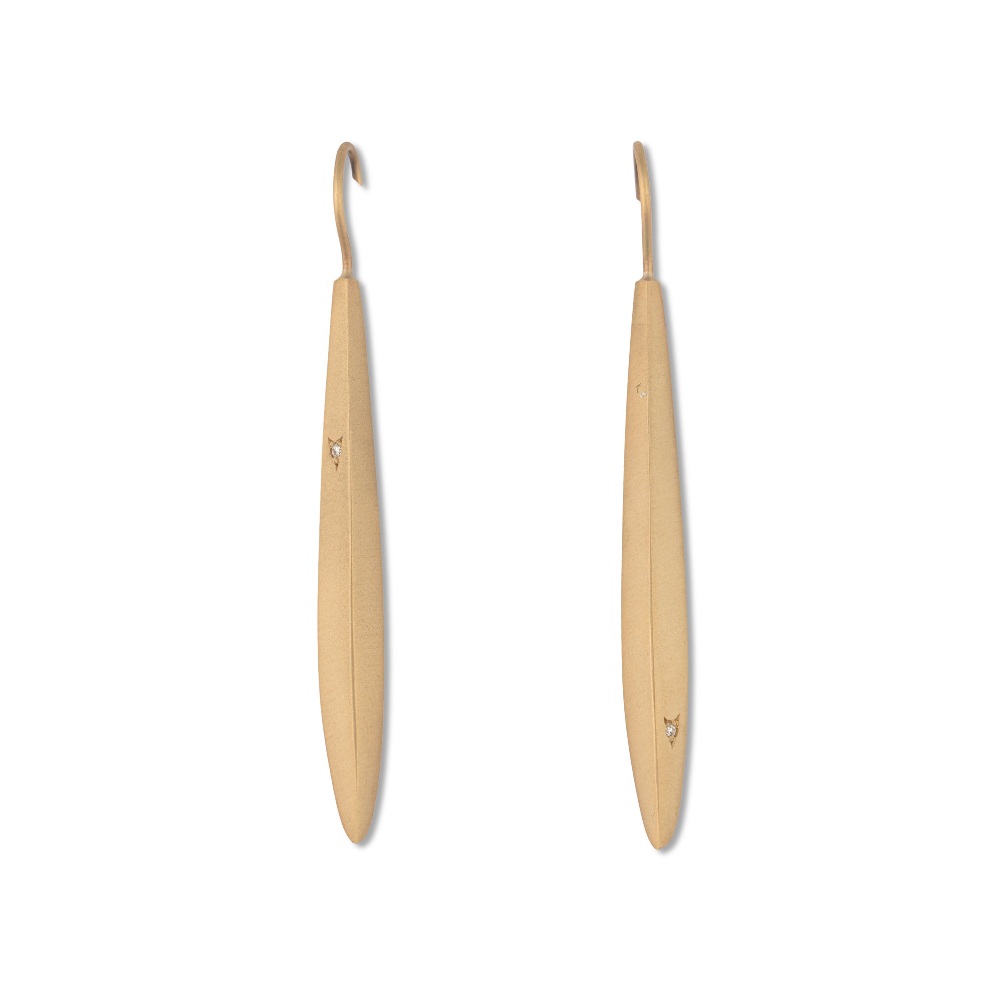 Slender Diamond Drop Earrings