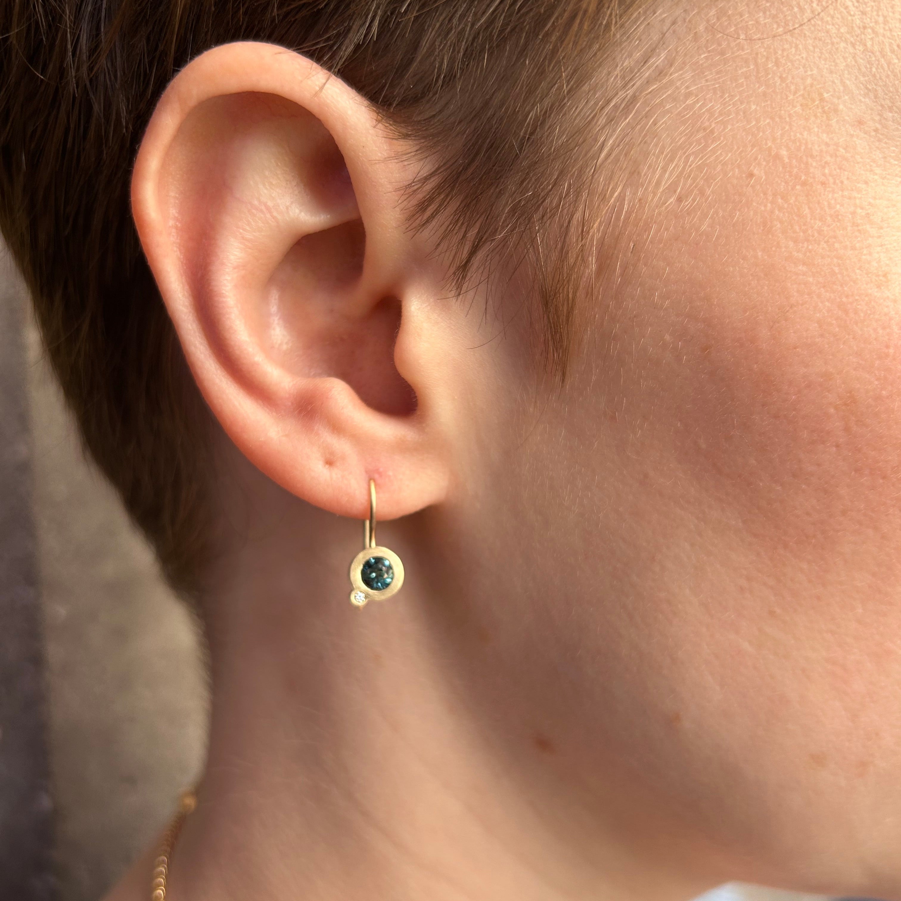 My Friend and I Teal Sapphire Earrings