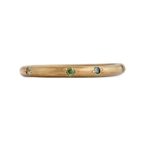 Blue and Green Australian Sapphire Stacking Ring
