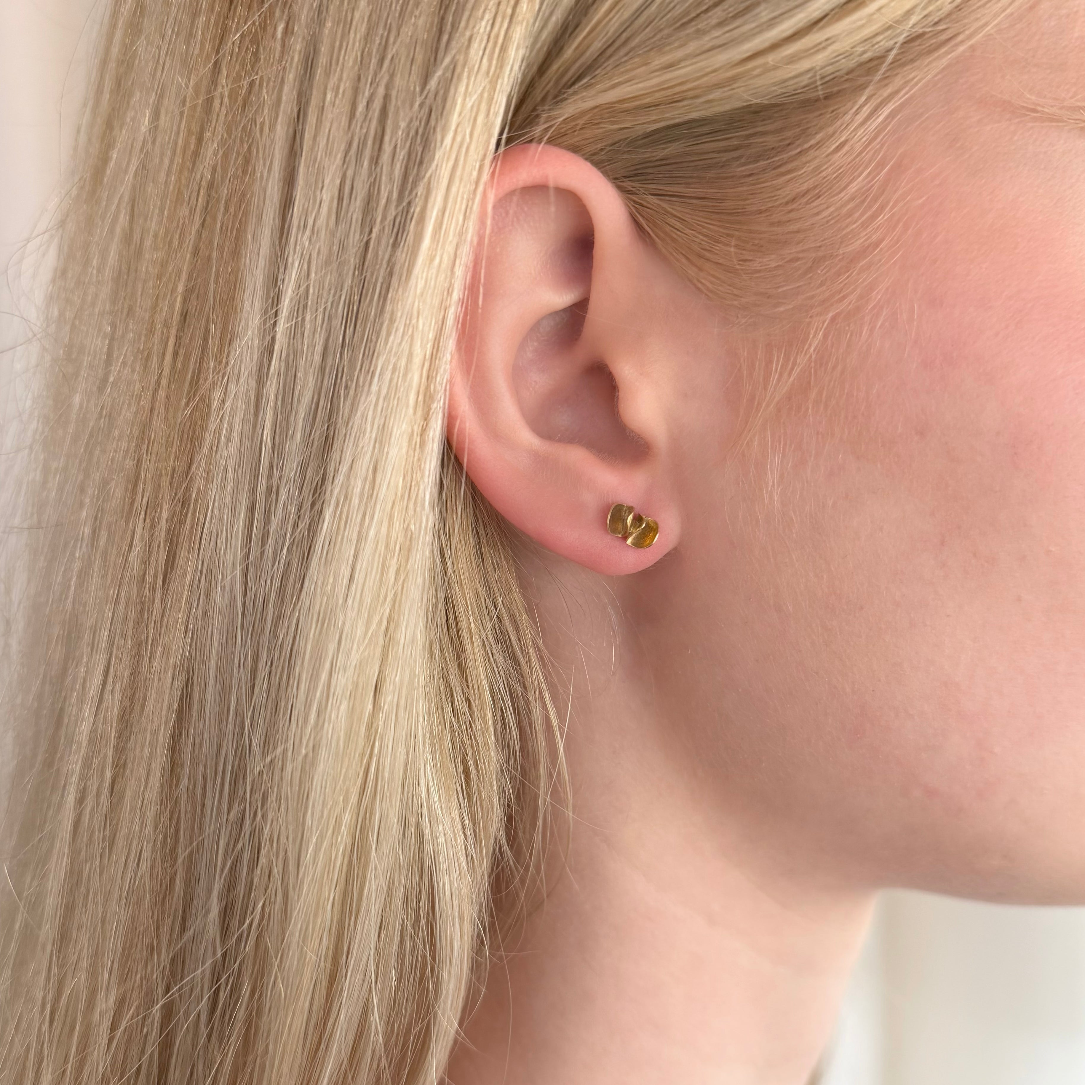 Gold Seed and Pod Stud Earrings