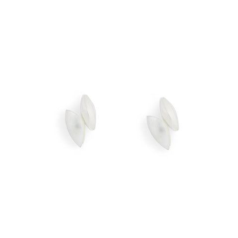 Small Assymetical Double Seed Pod Earrings by Belinda Esperson