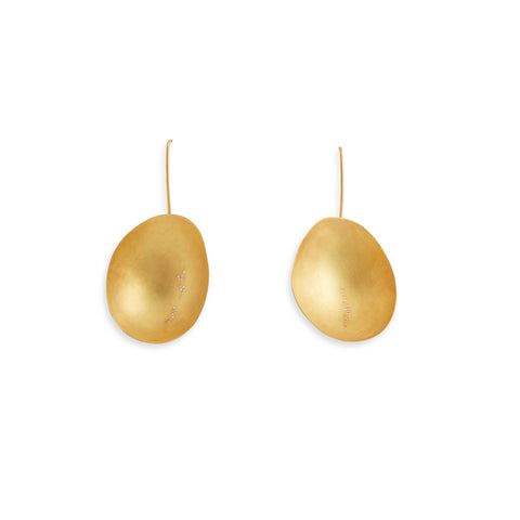 Large Golden Single Pod Earrings by Belinda Esperson