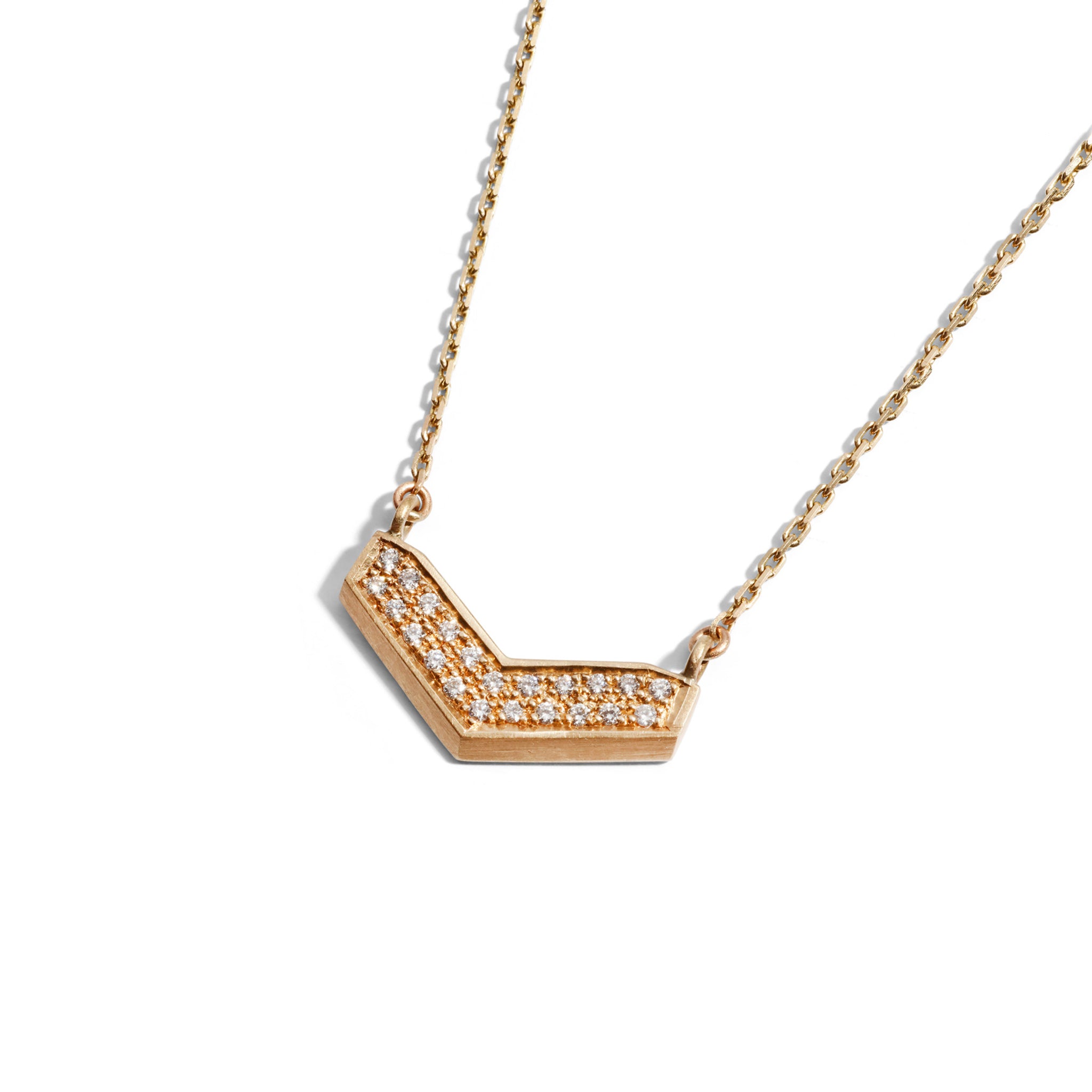 Angle Pave Diamond Pendant