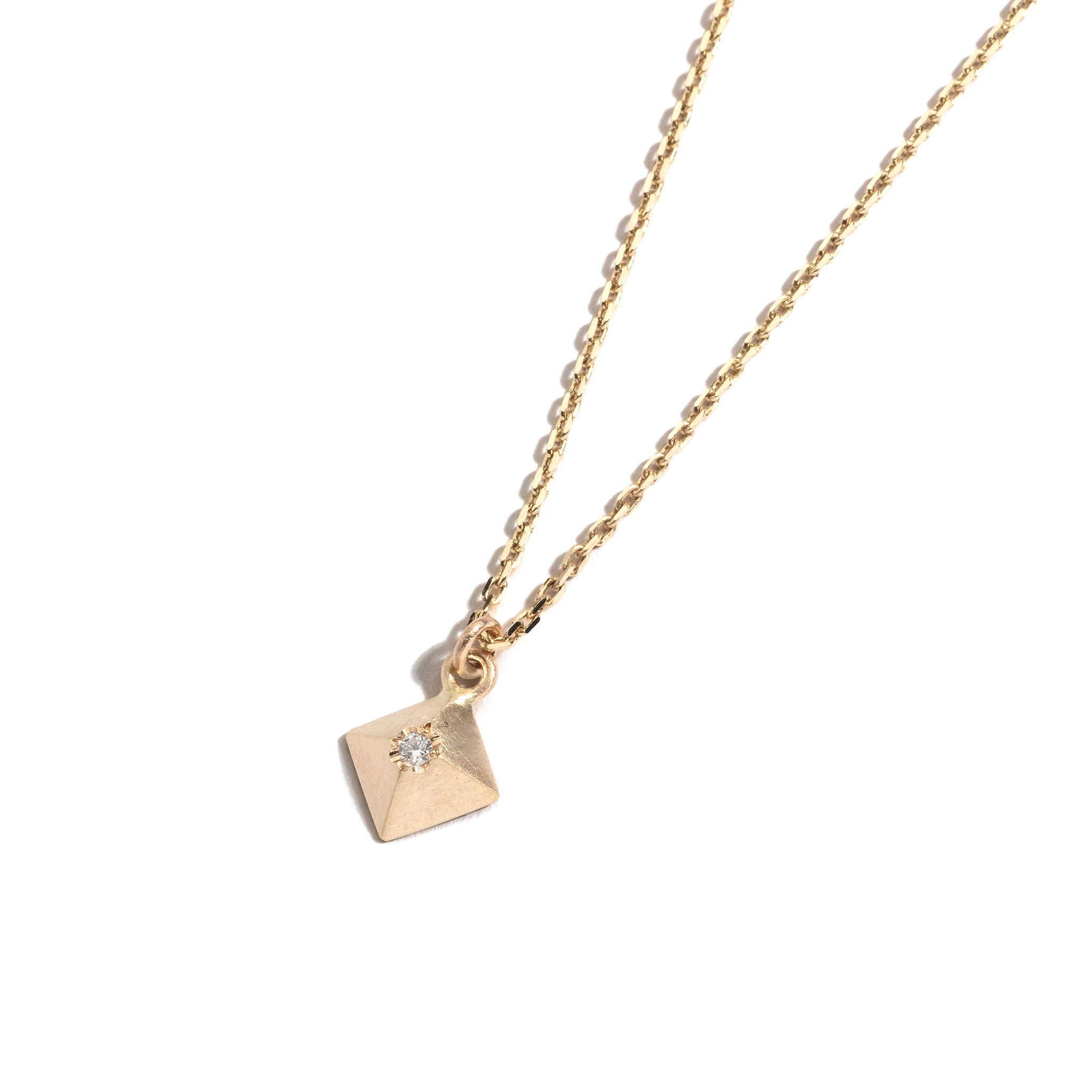 Pyramid Diamond Charm Pendant