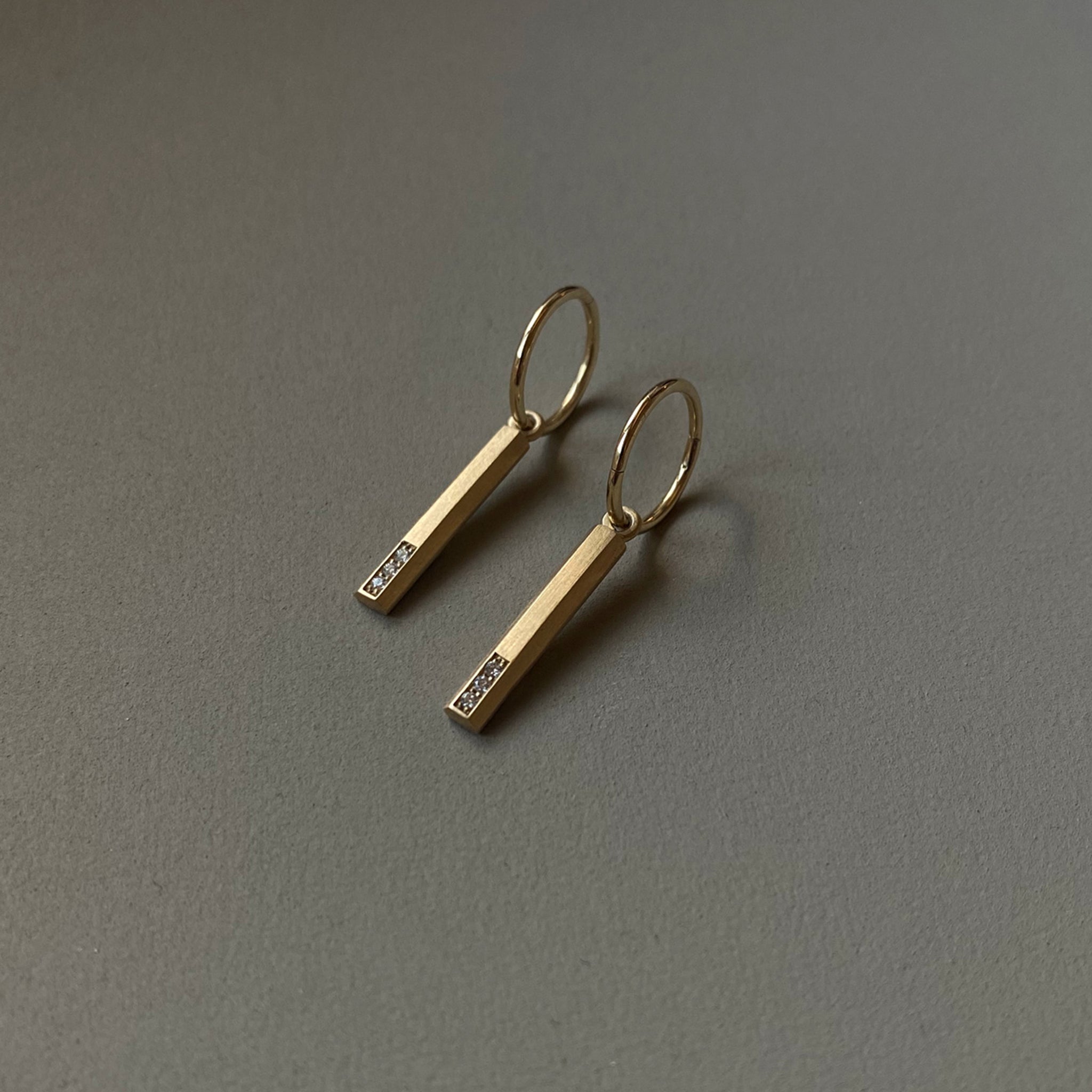 Profile Diamond Charm Earrings