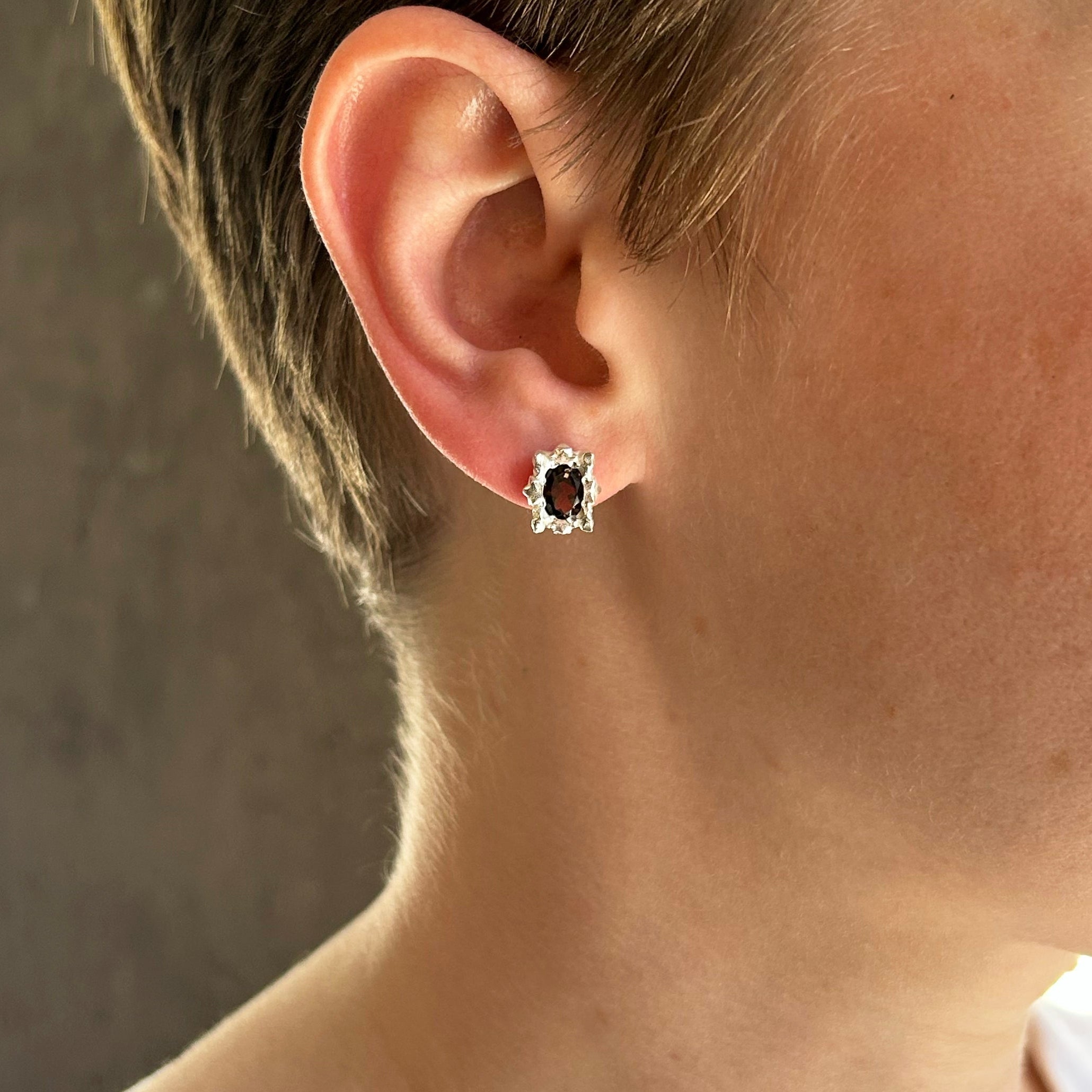 Solar Small Smokey Quartz Earrings