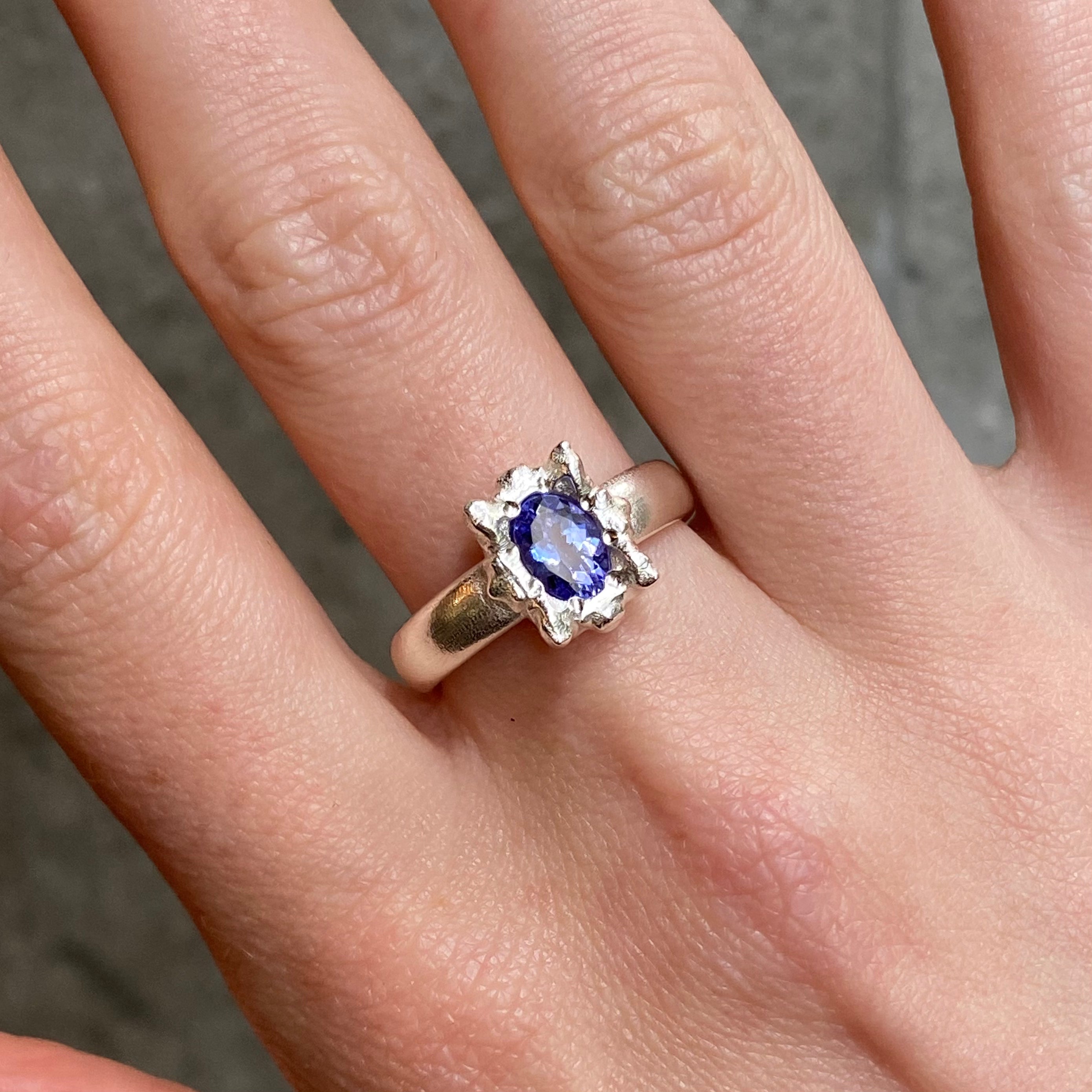 Solar Small Tanzanite Ring