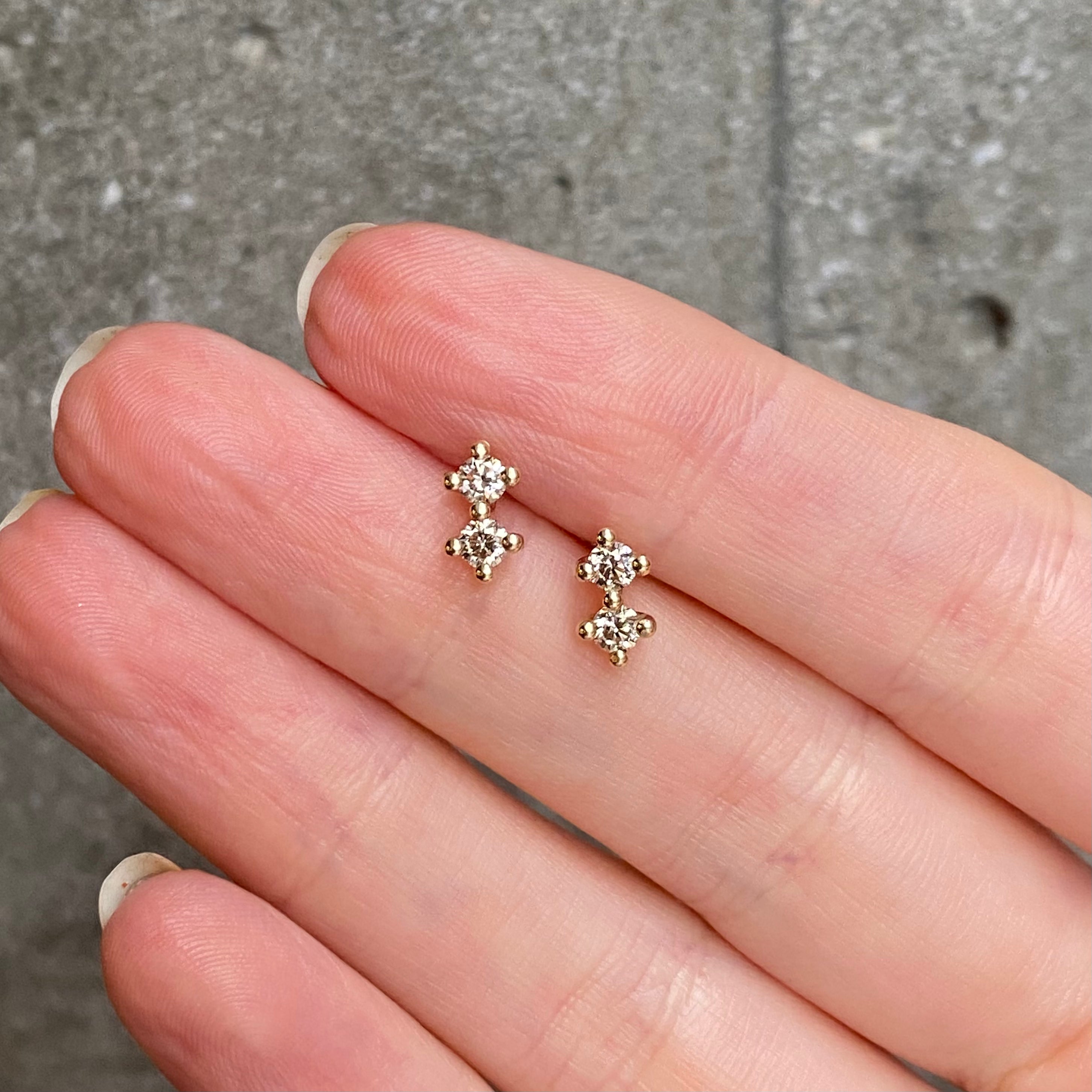 Twin Soul Champagne Stud Earrings