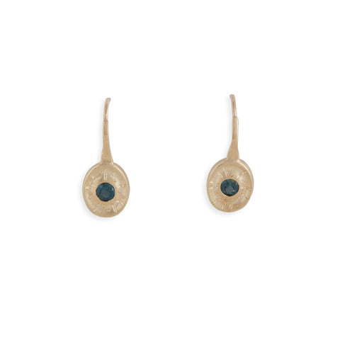 Radiate Teal Australian Sapphire Earrings by Julia Storey