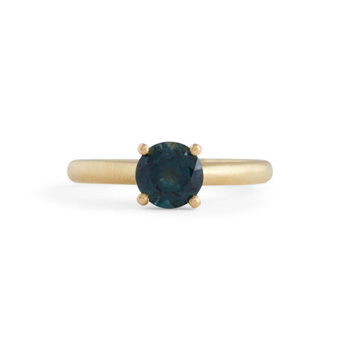 Harvest Round Teal Parti Sapphire Ring