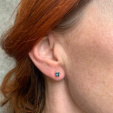 Harvest Teal Sapphire Studs Earrings