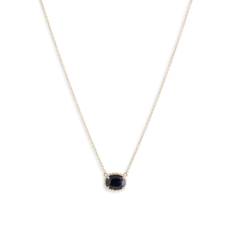 Harvest Inky Blue Oval Sapphire Pendant by Julia Storey