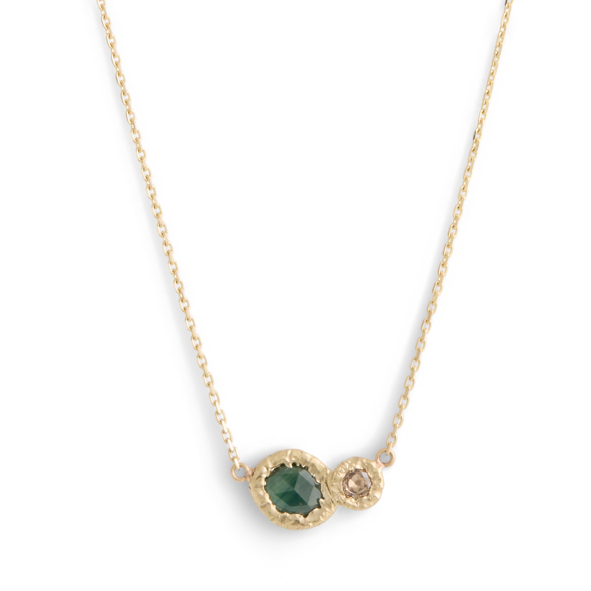 Hinterland Rose Cut Diamond & Sapphire Pendant