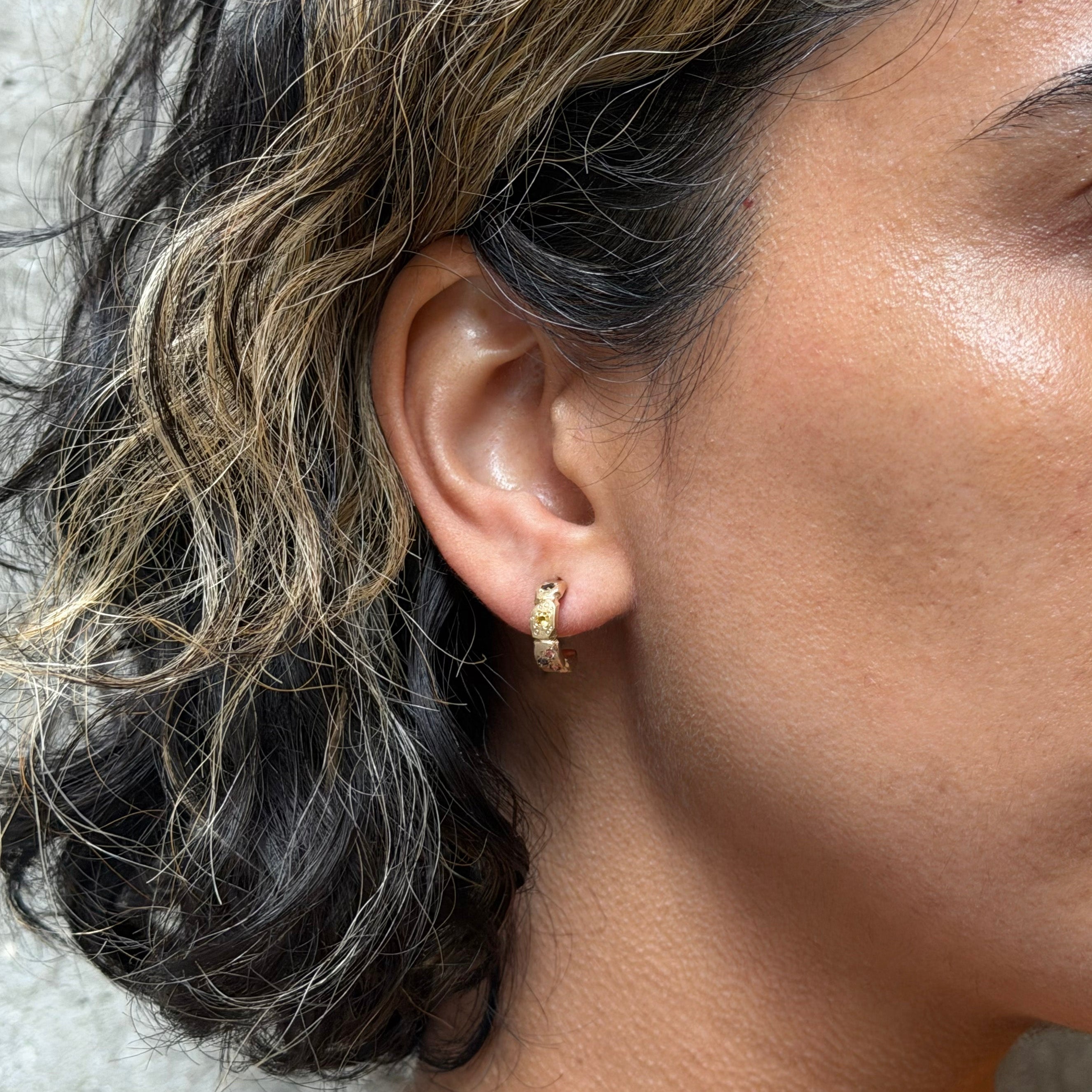 Sunset Coastal Treasure Hoop Earrings