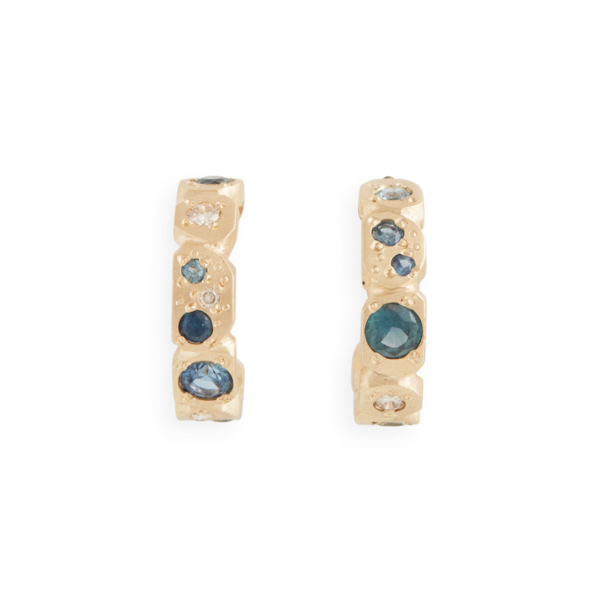 Coastal Treasures Teal 2 Hoop Earrings