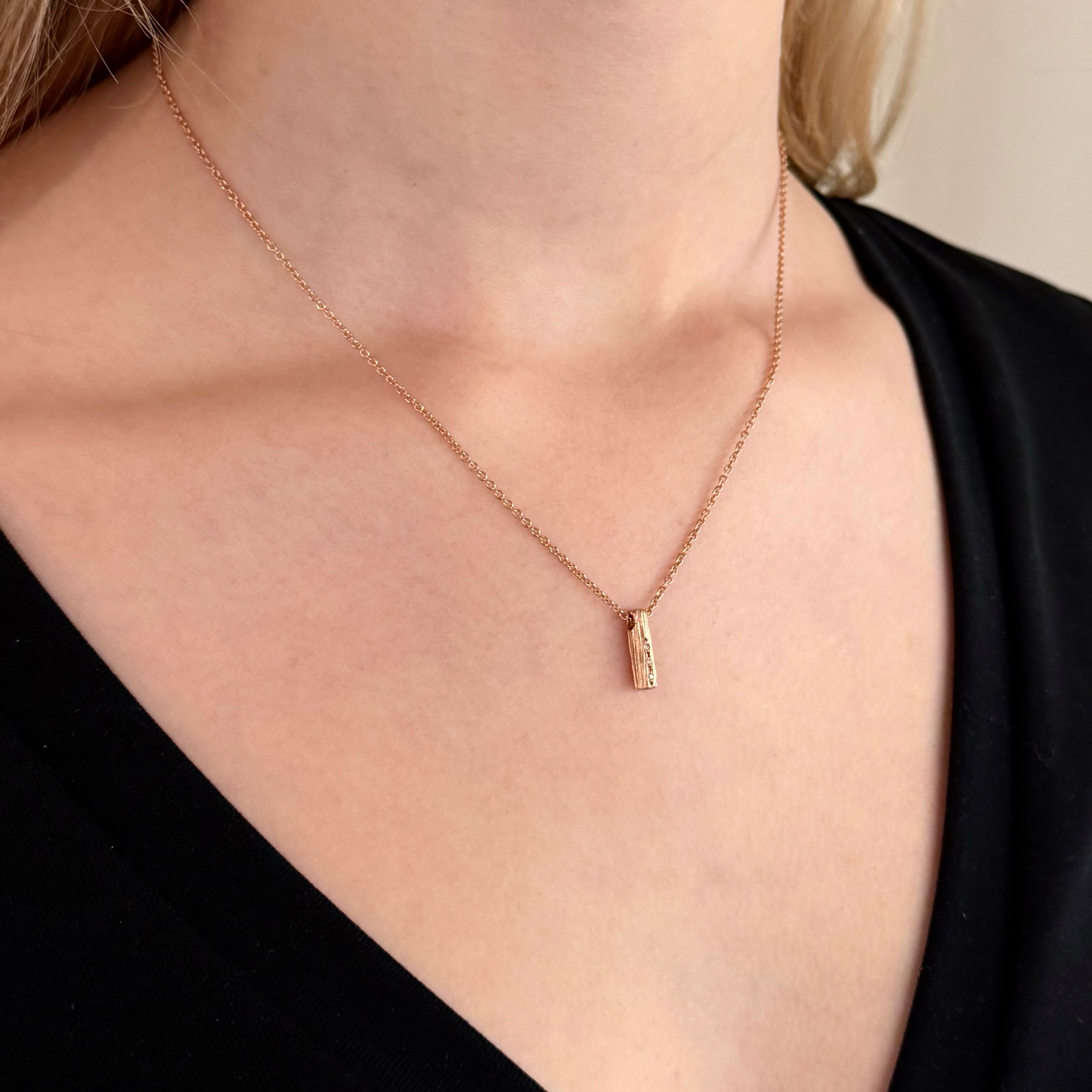 Lithic Diamond Love Rose Gold Pendant