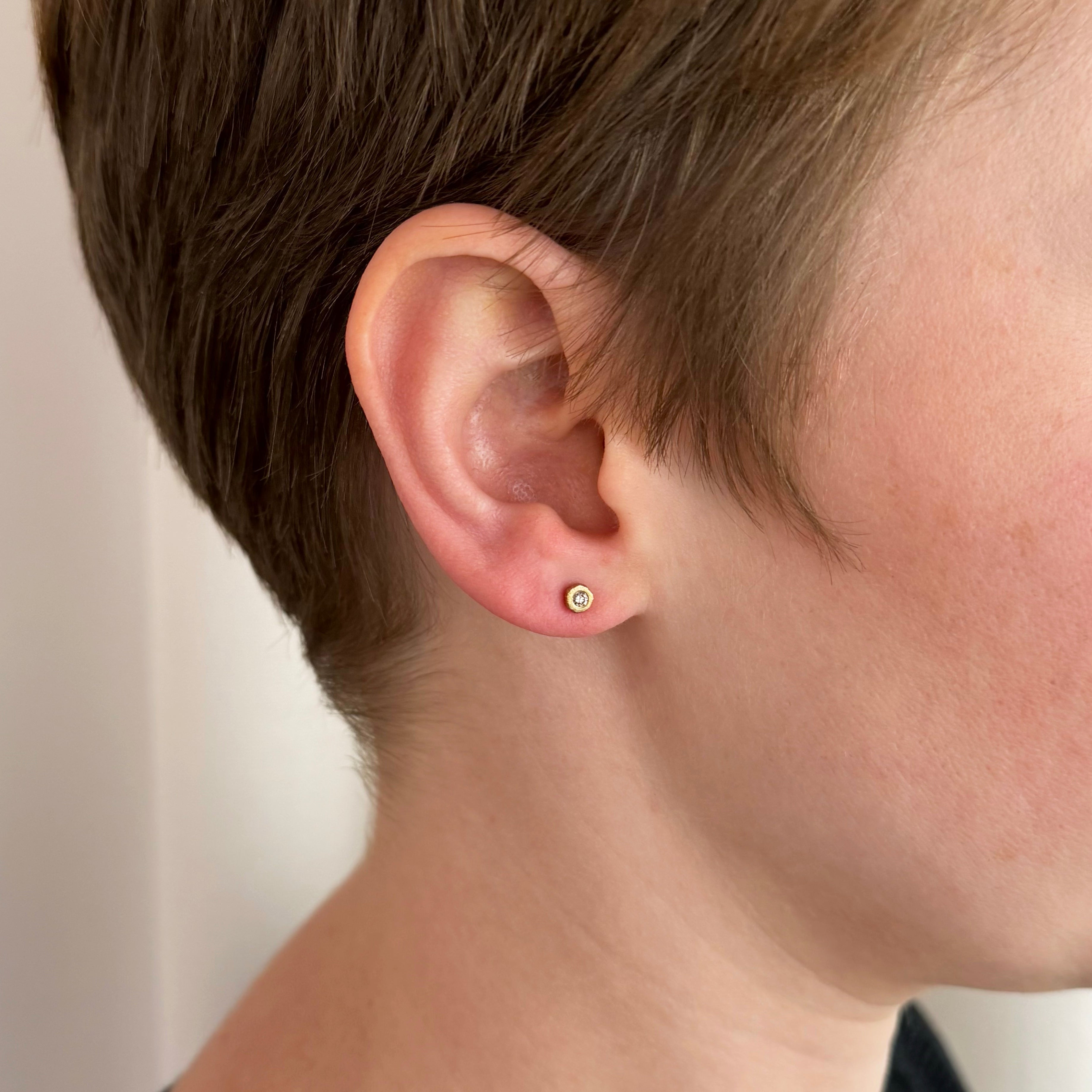 Rock Champagne Diamond Stud Earrings