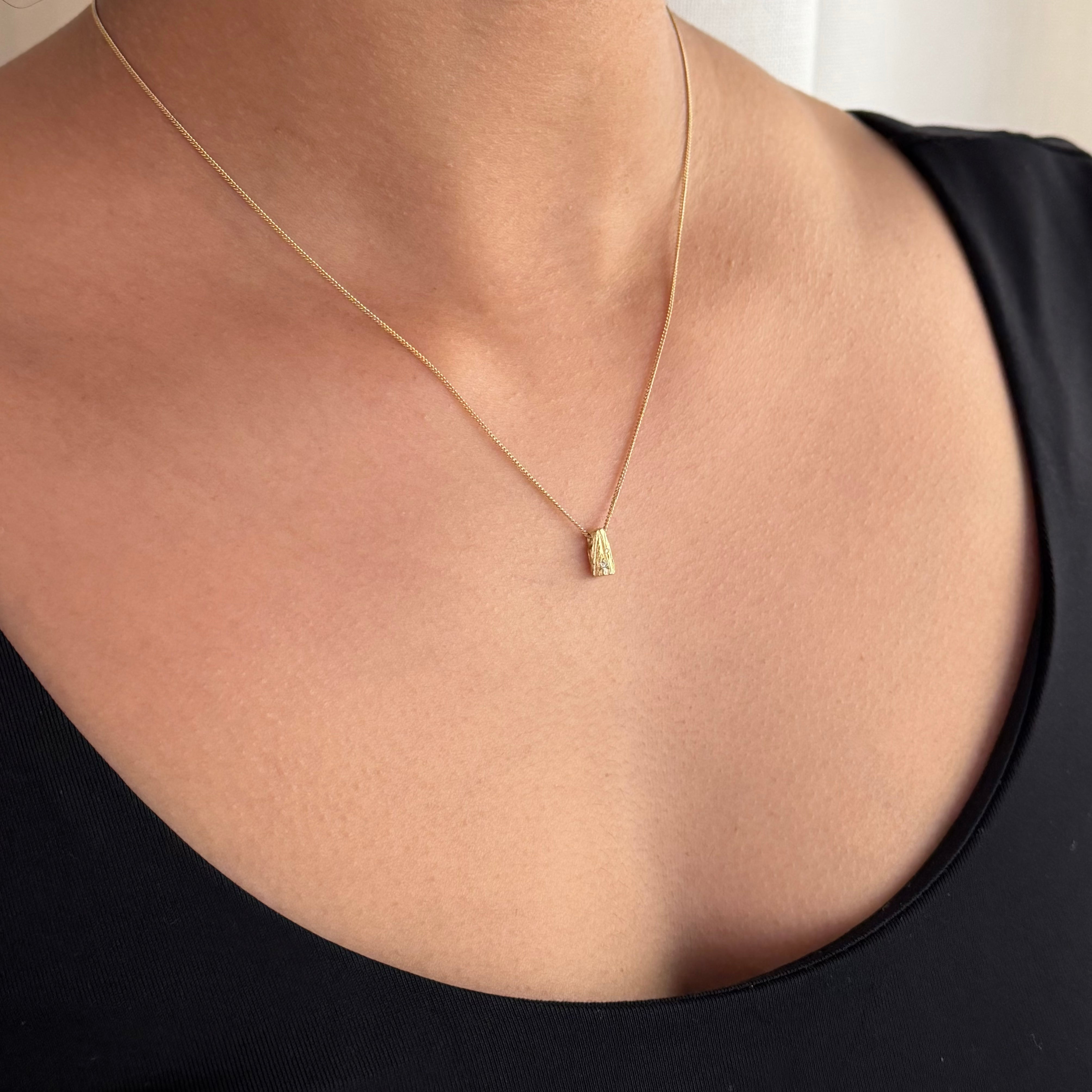 Mini Lithic Diamond Pendant