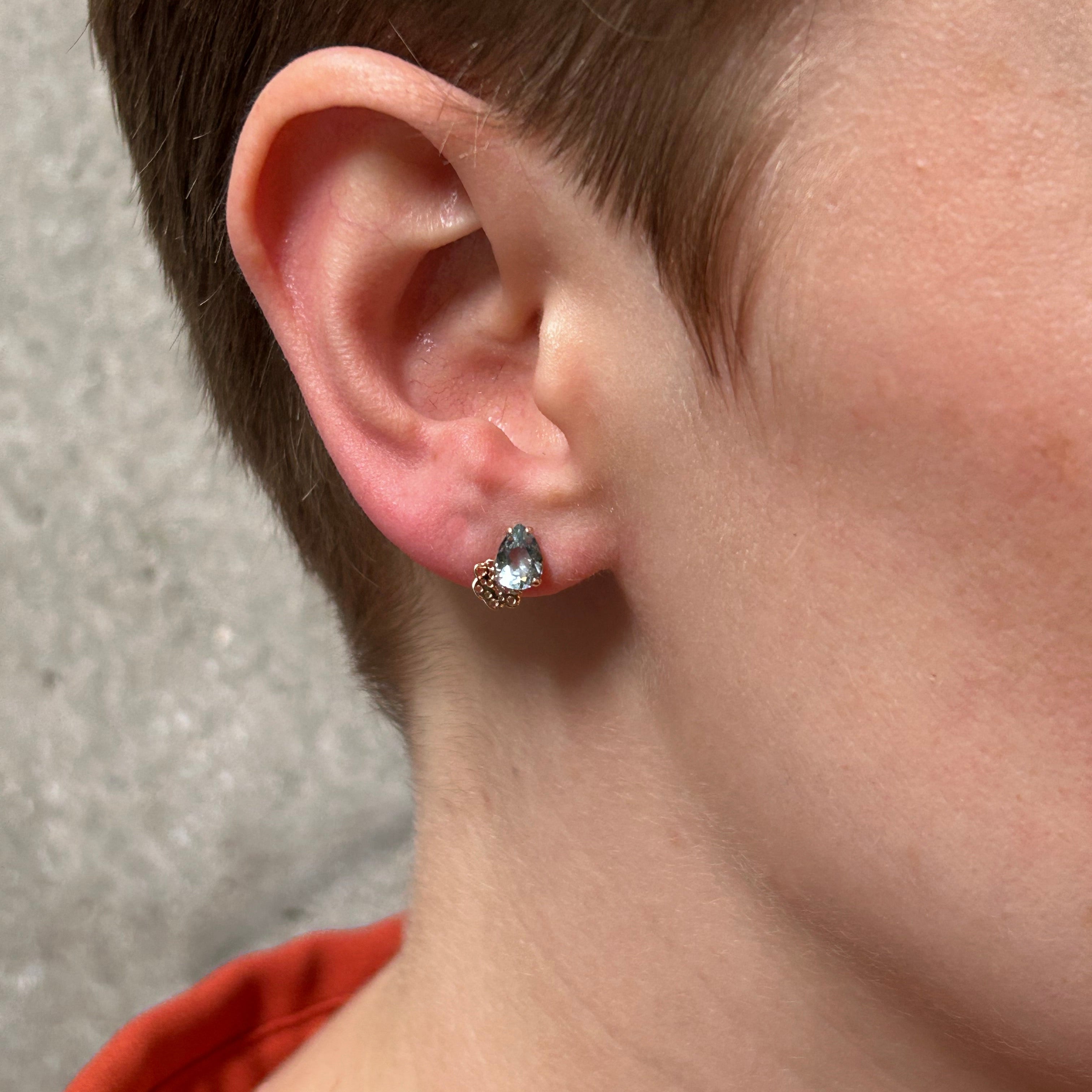 Auric Arc Aquamarine Earrings