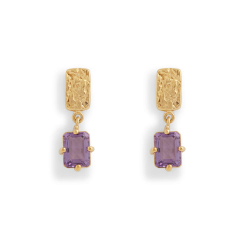 Amethyst Gorilla Skin Earrings by Lisa Roet