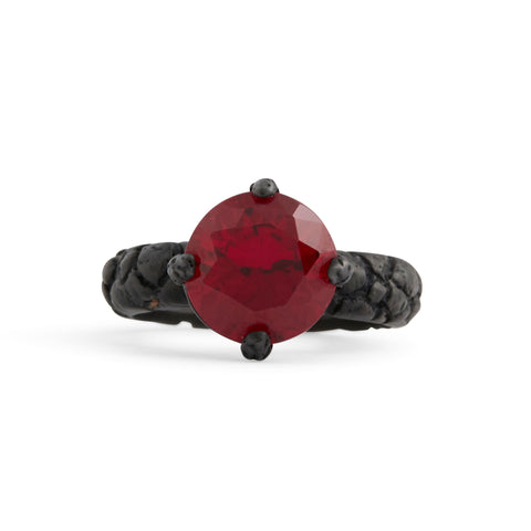 Red Quartz Orangutan Skin Ring by Lisa Roet