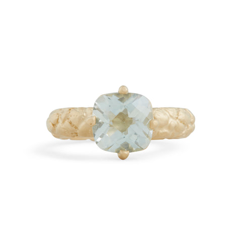 Orangutan Rounded Band with Green Amethyst Ring by Lisa Roet