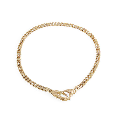 Double Lobster with Thick curb Chain Neckpiece by Lisa Roet
