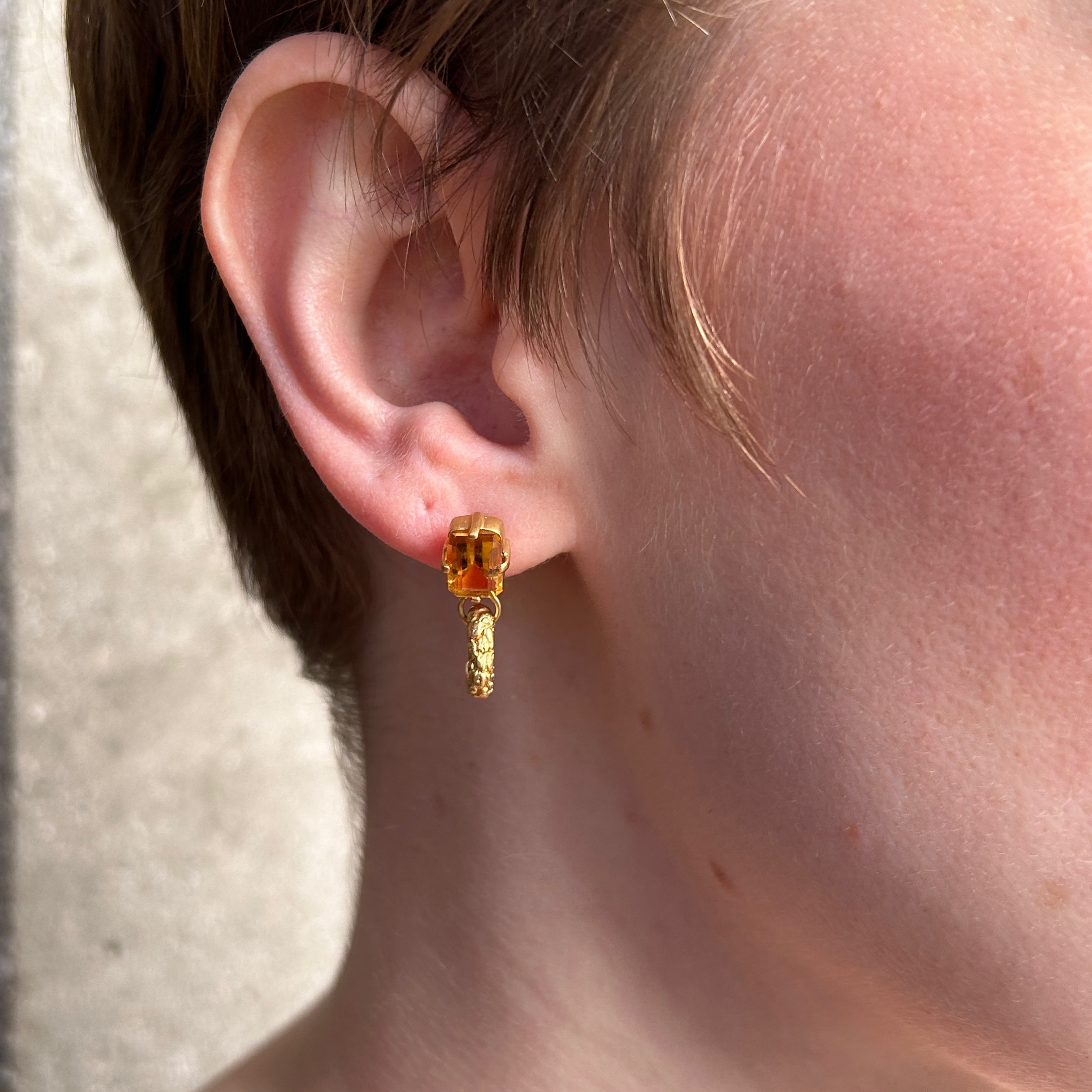 Skin Link Earrings with Citrine Earrings
