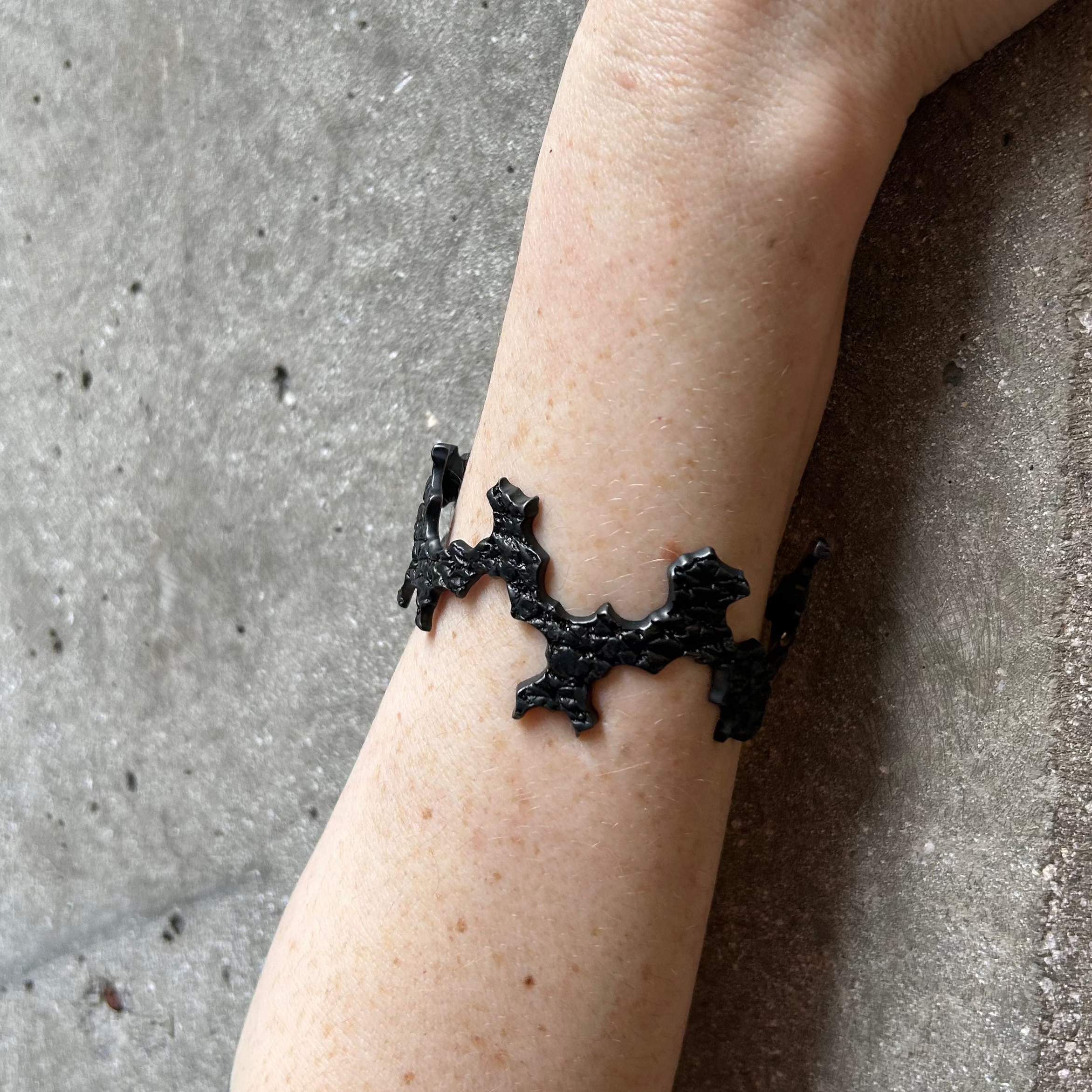Orangutan Skin Flower Cut Out Cuff