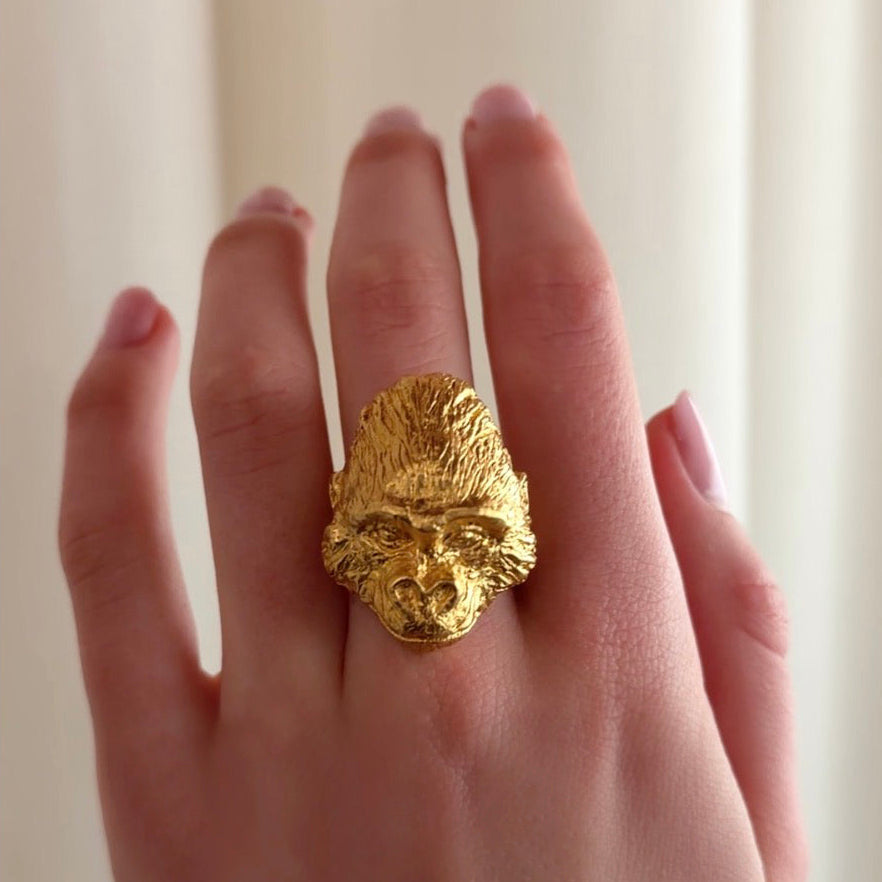 Large Gorilla Head Ring