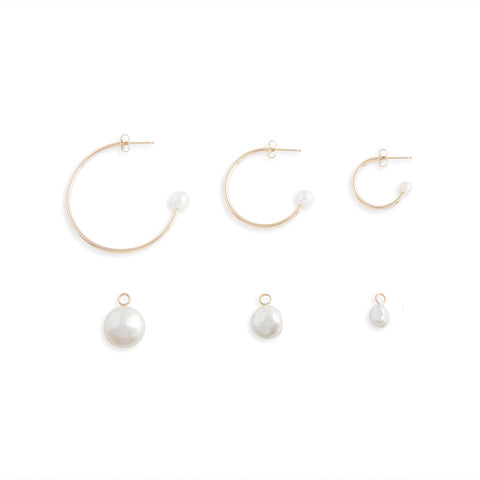 Medium Gold Charmed Hoop + Charms Earrings
