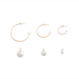 Small Gold Charming Hoop + Charms Earrings