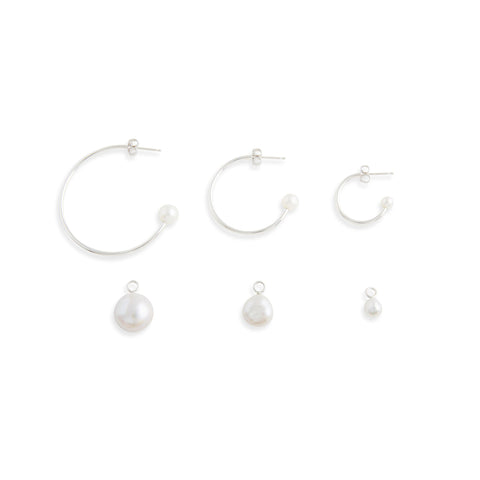 Large Silver Charming Hoop + Charms Earrings