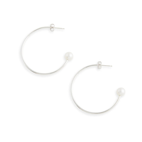 Large Silver Charming Hoop + Charms Earrings