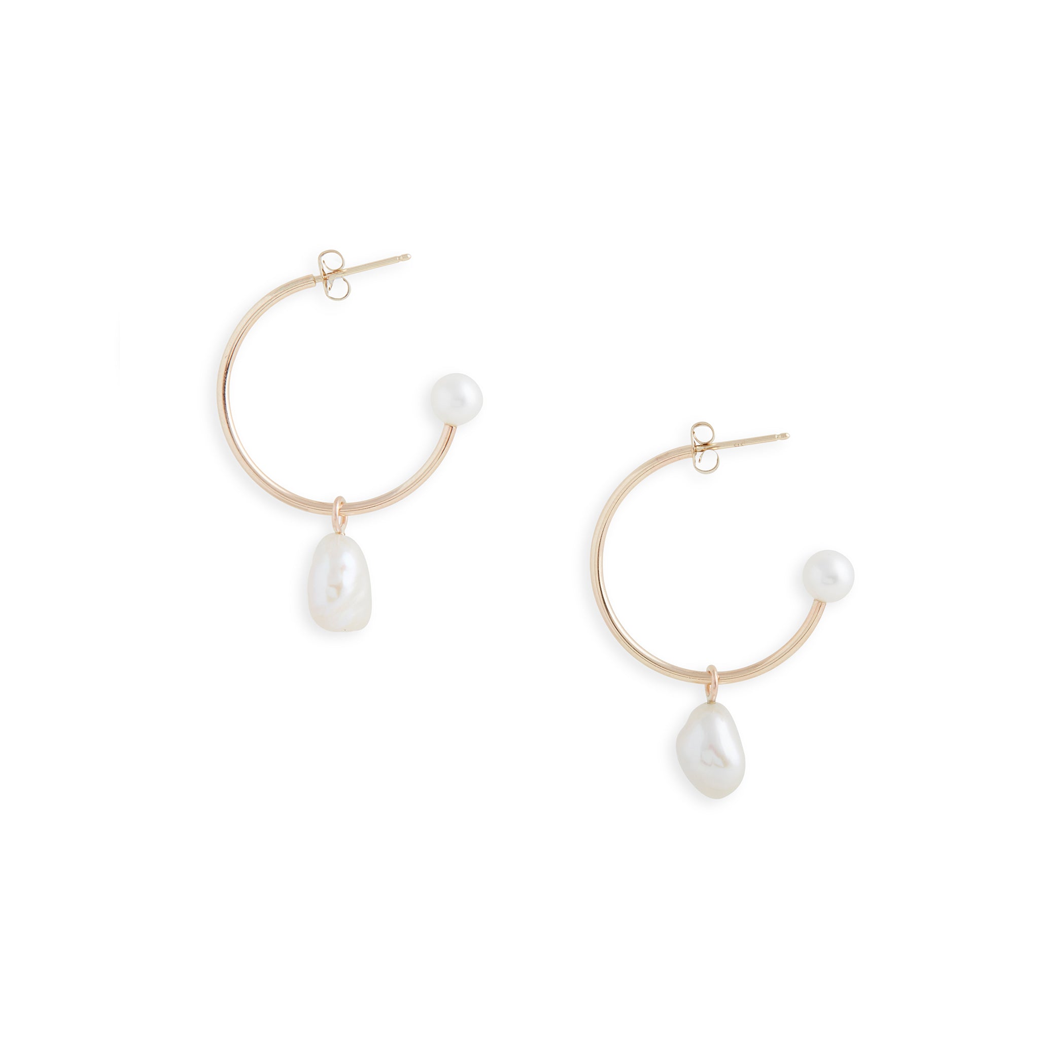 Medium Gold Charming Hoop Earrings