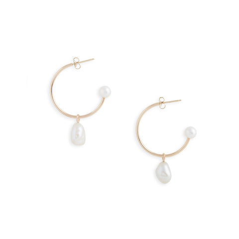 Medium Gold Charmed Hoop + Charms Earrings by Melanie Katsalidis