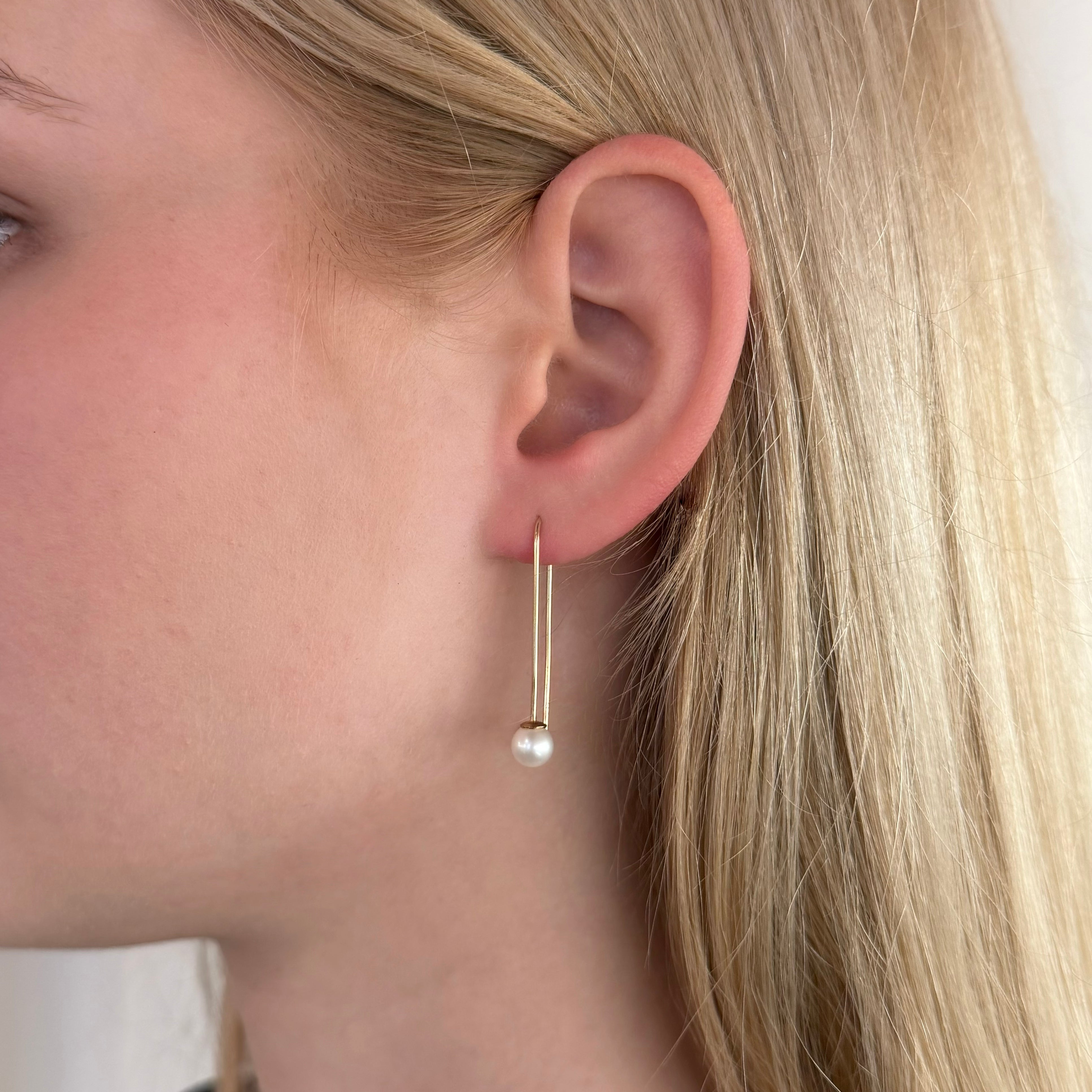 White Pearl Drop Earrings