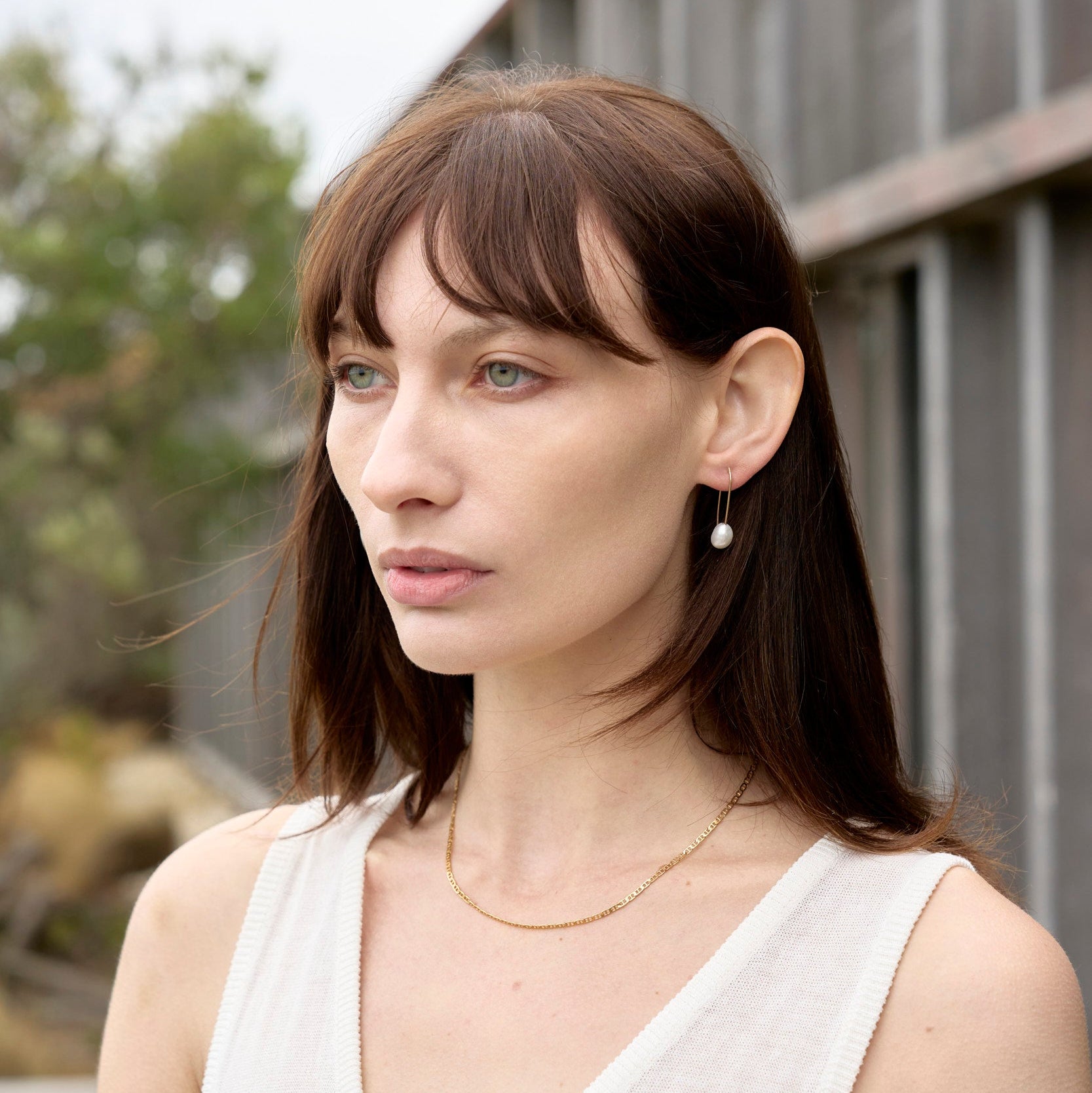 Baroque Pearl Small Gold Drop Earrings
