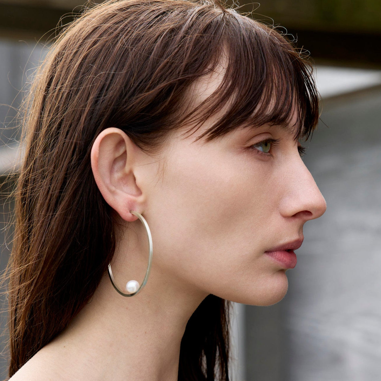 Large Pearl Hoop Earrings