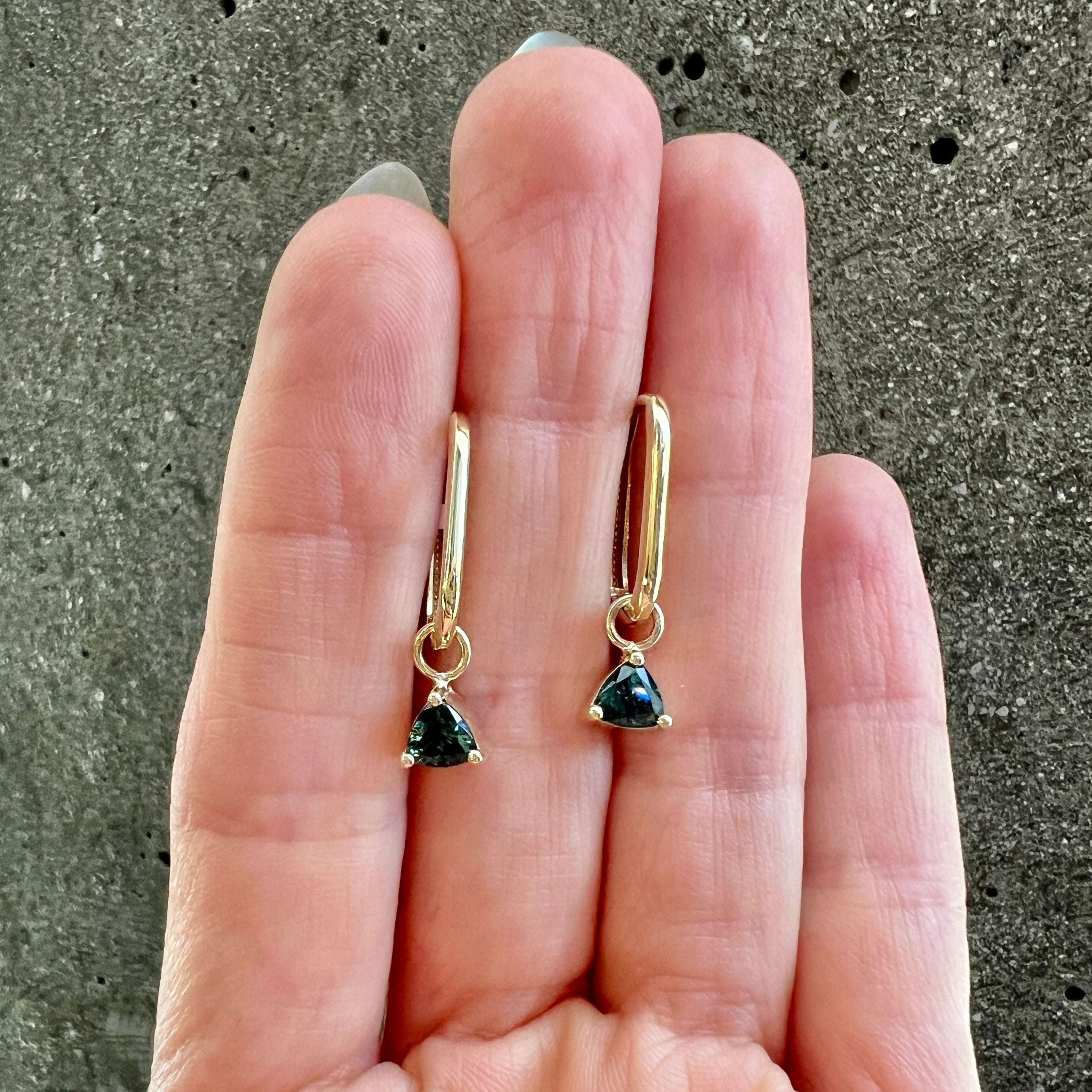 Triliant Parti Sapphire Amulet Earrings