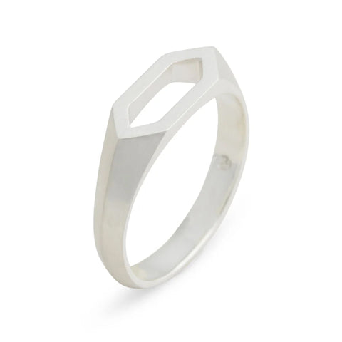 Elongated Hexagonal Signet Ring