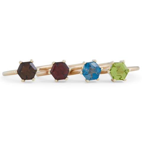 Small Topaz Hex Ring