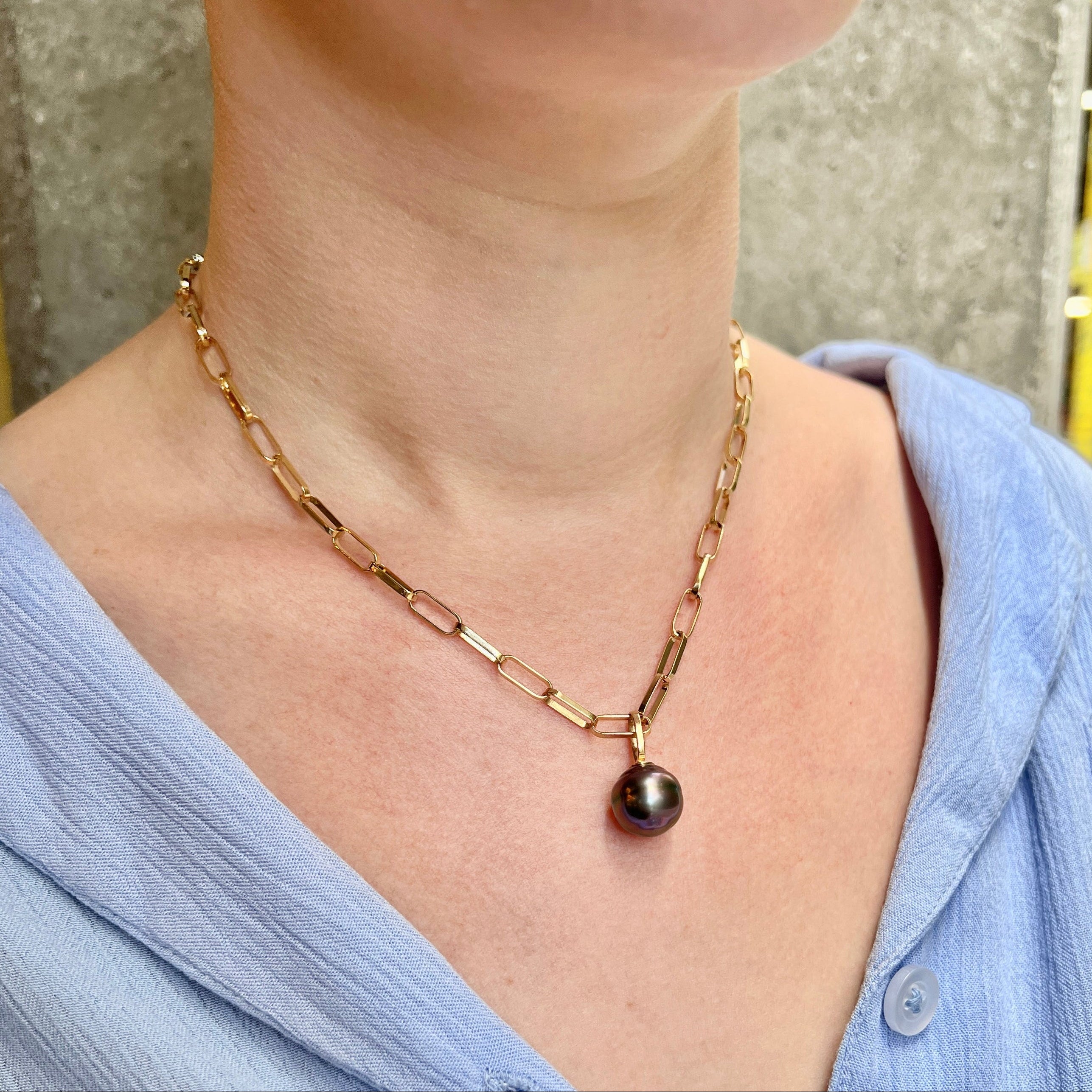 Tahitian Pearl Link Drop Choker