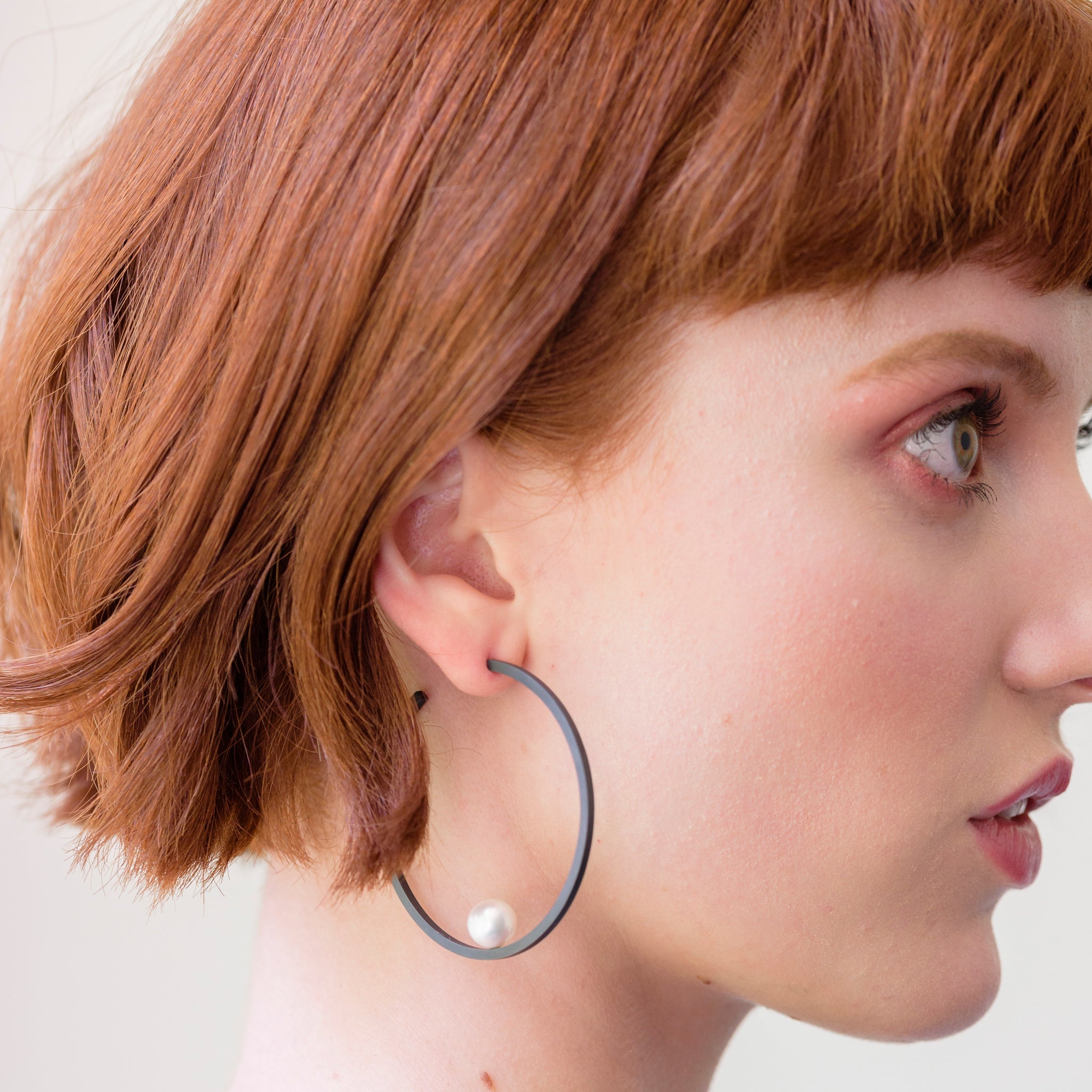 Large Pearl Hoop Earrings